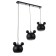 Bayerlux lamp "Barney" 3he27 40W black 21x51x21-120cm