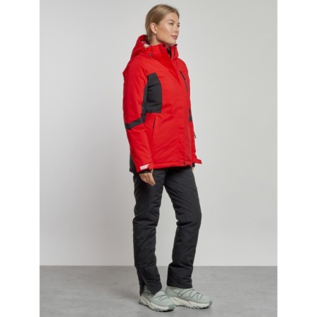 Ski costume female winter, size 46, red color-2