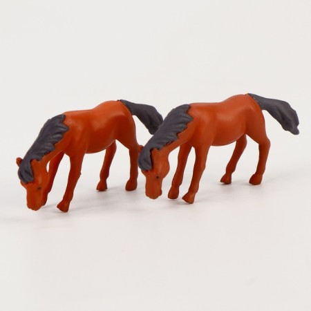 Miniature Puppet "Horse", set 2 pcs., Size 1 pc. - 4.5 × 2.5 × 1 cm, brown color-1