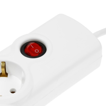 Luazon Lighting network filter, 5 outlets, 1.5 m, 2200 watts, 3x0.75 mm2, 10 A, 220 V, with a fuse, white-4