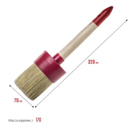 Round brush Stayer Universal 0141-70, natural bristles, wooden handle, 70 mm-2