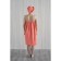 Women's set for the sauna (Pareo+Chalma) with embroidery, coral
