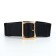 Women's belt, width 5.7 cm, buckle gold, black color