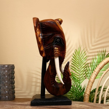 Souvenir "Elephant Head" on a stand, Albezia 45 cm-4