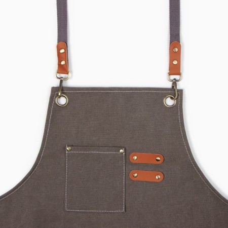 Apron Ethel with pockets is gray, 75*68 cm p/e 50%, HL 50%-1