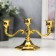 Summary Metal on 3 candles "clear lines" Color gold 12.5x21.5x10 cm