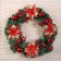 New Year's Wreath D-40 cm "Forest Festival" Volume flowers apples