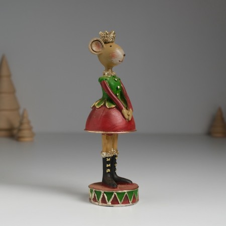 Polystone souvenir "Mouse/mouse in red-green outfit" mix 4.5x4x14.5 cm-3