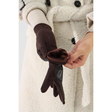 Gloves are female, dimensionless, without insulation, brown color-2