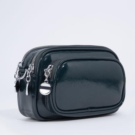 Bag Cross-Bodi with a zipper, green color-3