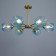 Murano chandelier 6he27 60W Blue gold 78x78x35cm Bayerlux