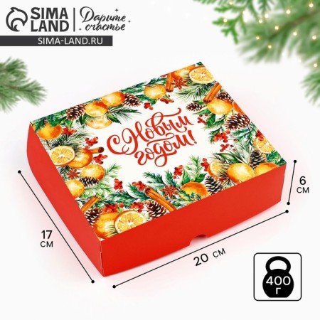 Packaging for confectionery "New Year's Botany", 20 x 17 x 6 cm, New Year