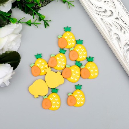Decor for creativity plastic "Pineapple and half" set of 10 pcs 2.7x2.1 cm-1