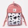 School backpack from textiles, external pocket, peach color