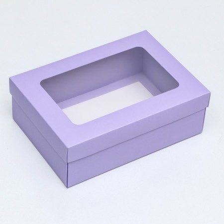 The box is folding, the lid is, with the window, lilac, 24 x 17 x 8 cm-1