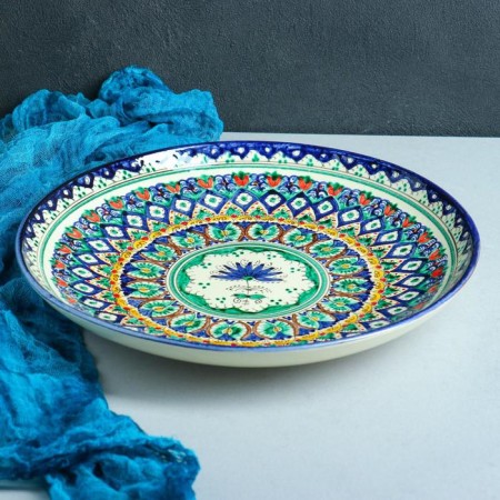 Largan Rishtan ceramics "Patterns", 31 cm, blue