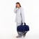 Board Road on a zipper, external pocket, shoe detachment, suitcase holder, long belt, blue color