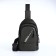 Male sling bag from textiles, headphones, green color