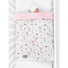 AMAROBABY plaid, size 85x95 cm, white, pink color