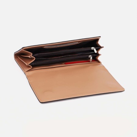 Women's wallet on magnets, beige color-2