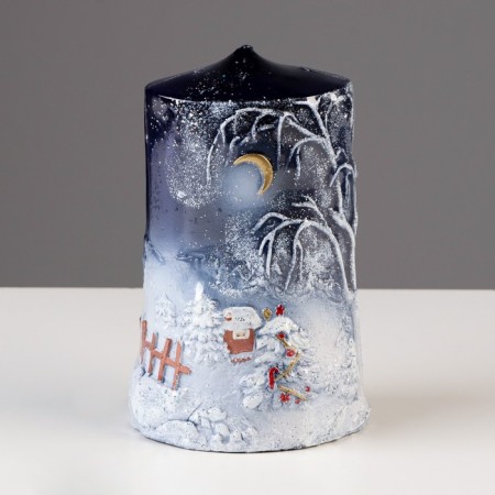 Candle - New Year's cylinder, large, 7x10x16 cm-4