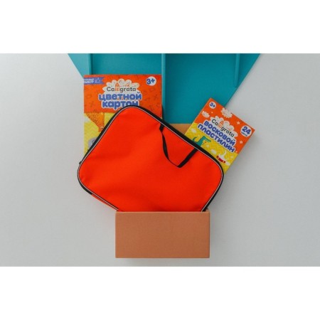 Folder for drawings and drawings A3, 470 x 350 x 20 mm, handles, textile, calligrata standard, orange, density 600d-5