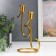 Summary metal for 2 candles "notes" gold 20x9x12.5 cm