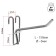 The hook on the grid is single, the color is chrome, d = 6 mm, l = 15 cm