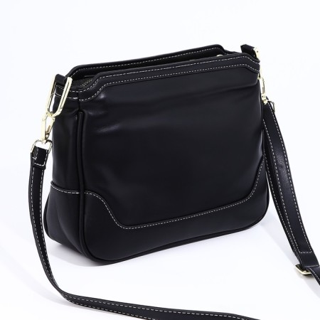 Bag Cross-Bodi with a zipper, black color-1