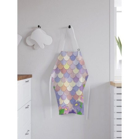 Apron of a kitchen apron with a “fairy -tale meadow” photo print, adjustable, size OS-1