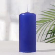 Candle - cylinder, 5x11.5 cm, 25 hours, 175 g, blue