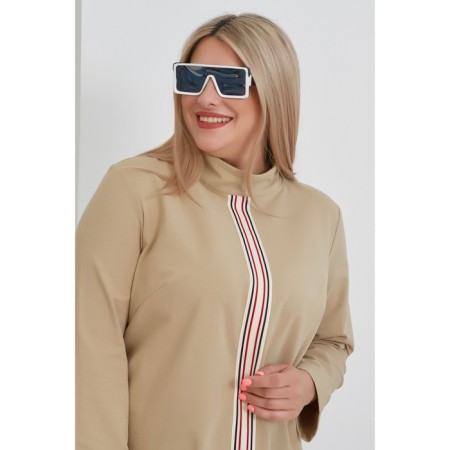 Female dress, size 56, beige color-5