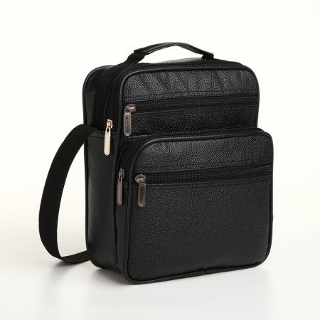 Male bag, 24*11*20 cm, lightning departure, 3 n/pocket, reg. Reg, black