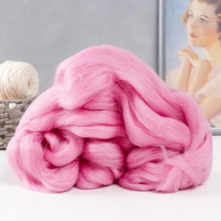 Fasting wool 100% half -toned wool 50 g (056, pink)