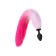Anal plug with a white-pink tail, silicone, black color, 45 cm, d = 3.3 cm