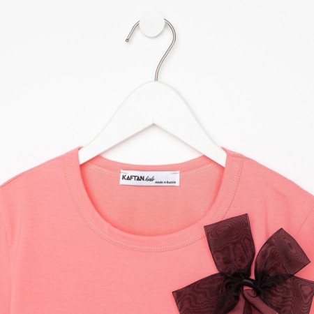 T-shirt Children's KAFTAN "Bow", 28 (86-92 cm), coral-9