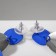 Earrings Metal "Azelia" circles, trio, blue color in silver