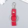 A keychain metal to leatherette with carbine "strap - bright" 7.5x3.2 cm