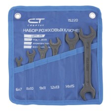 A set of keys of the Rozhkvoy Sibrtekh, 6 - 19 mm, 6 pcs., CRV, phosphate, GOST 2839