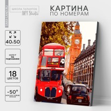 Picture on numbers on a canvas with a subframe of London, 40 x 50 cm