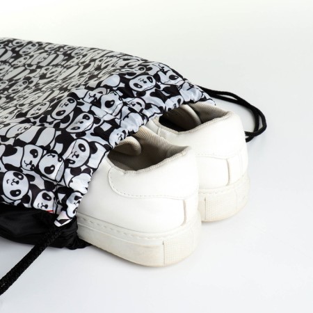 Bag for shoes on the lace, black/white color-3