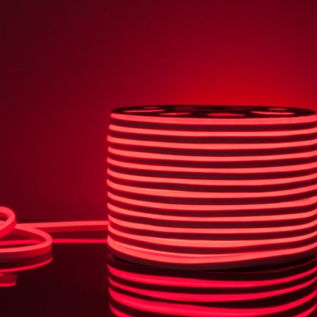 Flexible neon Elektrostandard, IP67, 2835, 120 LED/m, 220V, one -way, red glow red