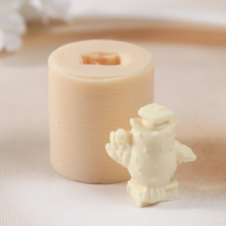 Silicone Mold "Scientific Owl No. 2" 4x4.2x4.2 cm-2