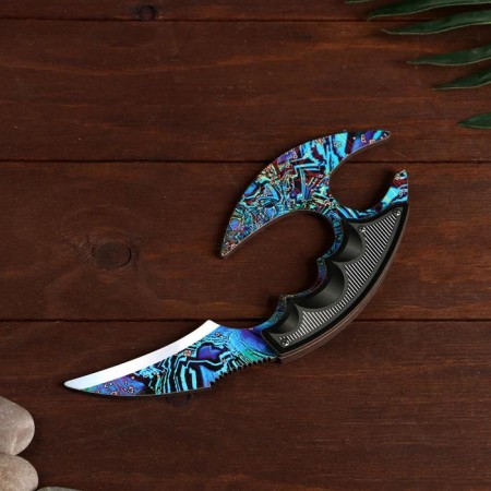 Wooden souvenir "Kerambit with fingers protection", color ice hardening