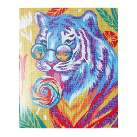 Diamond embroidery on a frame with a full filling “Tiger with a candy”, 40 × 50 cm-3