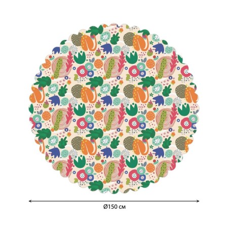 Tables on the table “Abstraction of flowers and plants”, round, sata, d = 150 cm-1