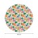 Tables on the table “Abstraction of flowers and plants”, round, sata, d = 150 cm
