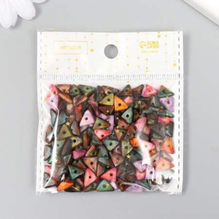 Beads for creativity plastic under the stone "Triangles" set of 15 grams 0.4x0.7x0.9 cm-2
