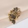 Ring for the scarf "branch", brown color in black gold
