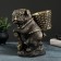 Steam for the little things "Pug with a basket on the back" 13x24x25 cm, bronze with gilding